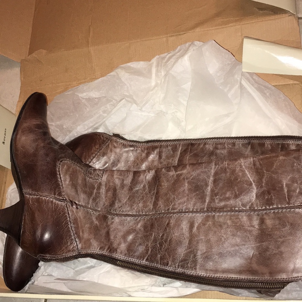 Distressed Leather Steffi Back Zip Frye Boots